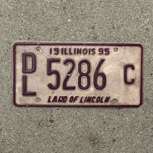 Photo of a 1995 Illinois Dealer License Plate Auto Tag 1 Vintage Garage 5286 C with original patina
