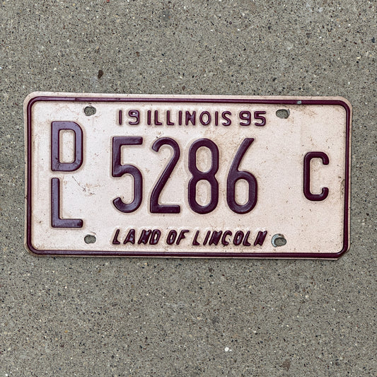 Photo of a 1995 Illinois Dealer License Plate Auto Tag 2 Vintage Garage 5286 C with original patina