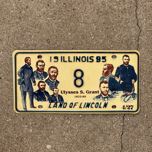 Photo of a 1995 Illinois EVENT License Plate Auto Tag Garage Decor Vintage Ulysses S Grant President 8