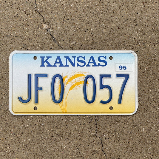 Photo of a 1995 Kansas License Plate Auto Tag Garage Decor Vintage JFO 057