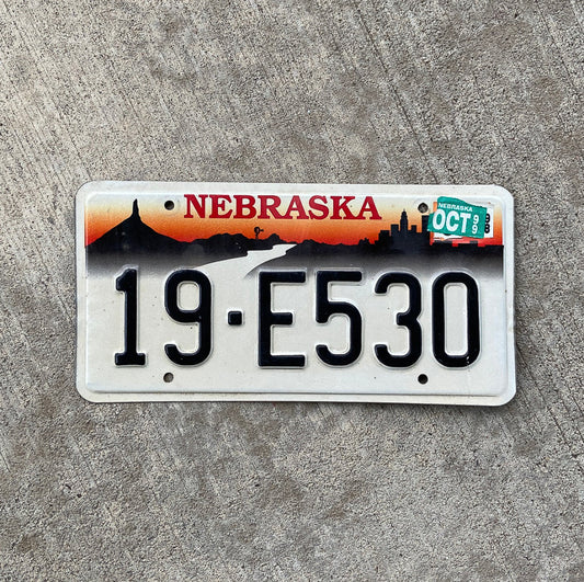 Photo of a 1996 1999 Nebraska License Plate Auto Tag Garage Decor Vintage 19 E530 with original patina