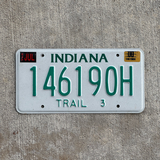 Photo of a 1996 2000 Indiana Trailer License Plate Auto Tag Garage Decor Vintage 146190 H with original patina