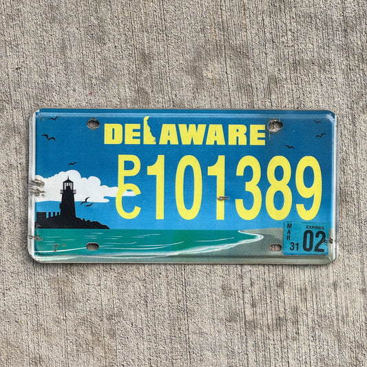 Photo of a 1996 2002 Delaware Graphic / Specialty License Plate Auto Tag Garage Decor Vintage Lighthouse PC 101389 with original patina