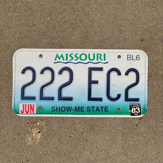 Photo of a 1996 2003 Missouri Truck License Plate Auto Tag 1 Garage Decor Repeat Repeating 222 EC2