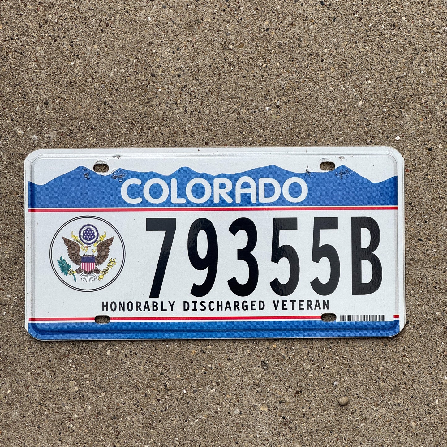 Photo of a 1996 Colorado Honorably Discharged Veteran License Plate Auto Tag Garage Decor Vintage Vet Military 79355 B