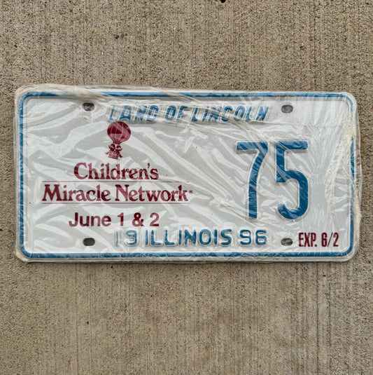 Photo of a 1996 Illinois Event License Plate Auto Tag Garage Children's Miracle Network 75