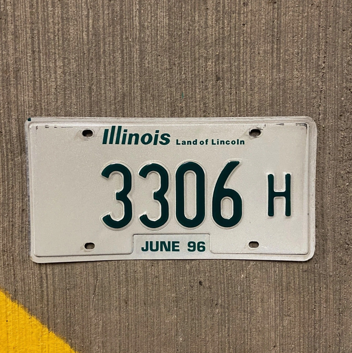 Photo of a 1996 Illinois Truck License Plate Auto Tag Garage Decor Vintage License Plate Garage Auto TAG 1 Four Digit Car Show 3306 H