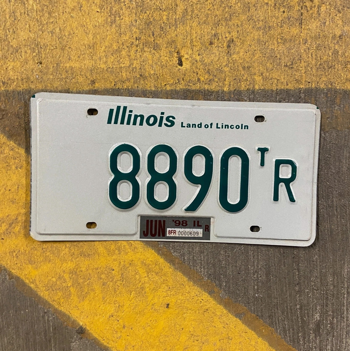 Photo of a 1996 Illinois TRUCK TRACTOR License Plate Auto Tag Garage Decor Vintage 1998 License Plate Garage Auto Four Digit 8890 tR