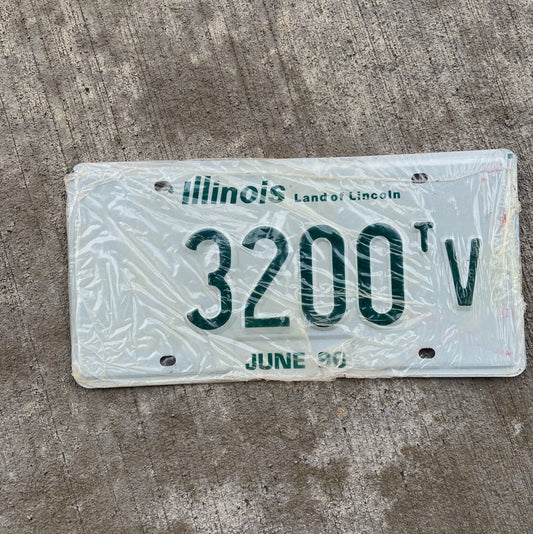 Photo of a 1996 Illinois Truck Tractor License Plate Auto Tag Garage Decor Vintage New Old Stock 3200 TV with original patina