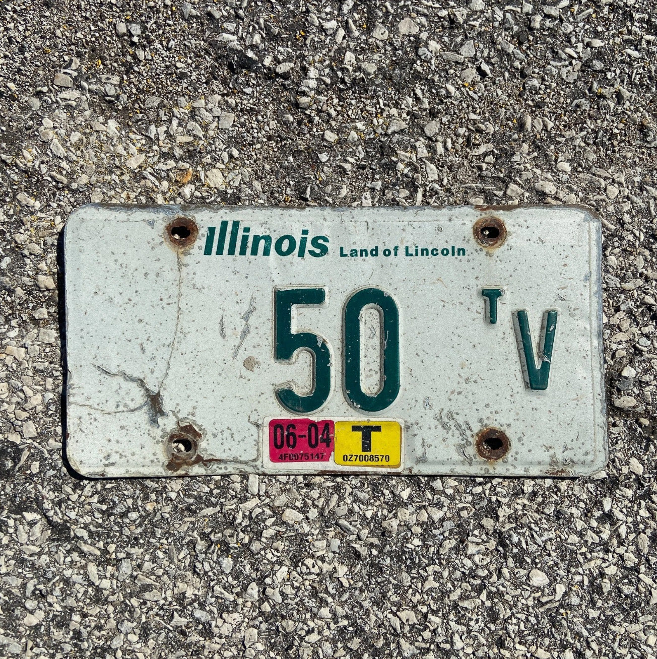 Photo of a 1996 Illinois Truck Tractor License Plate Auto Tag Garage Decor Vintage Two Digit Car 50 tV