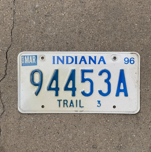 Photo of a 1996 Indiana Trailer License Plate Auto Tag Garage Decor 94453 A