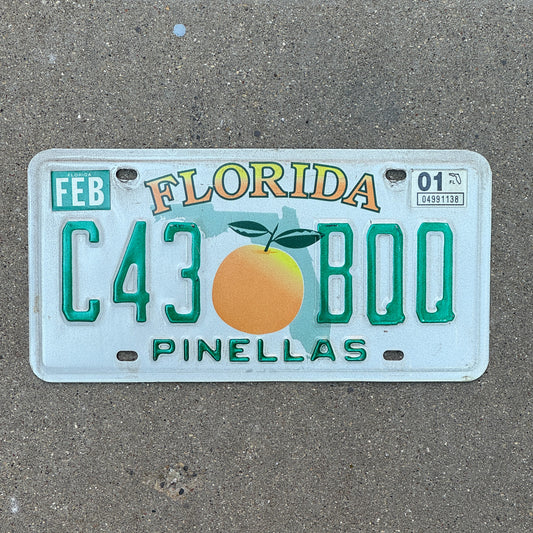 Photo of a 1997 2001 Florida License Plate Auto Tag Garage Decor Vintage C43 BQQ with original patina