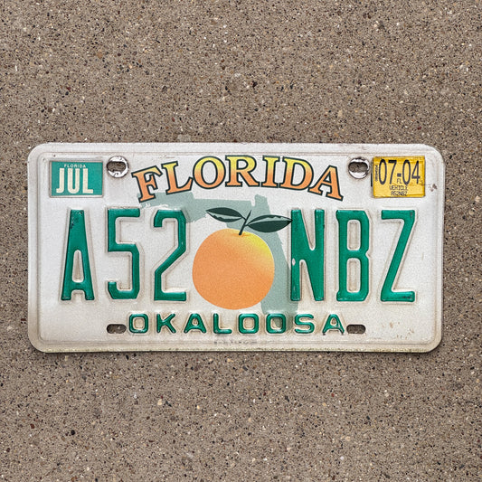 Photo of a 1997 2004 Florida License Plate Auto Tag Garage Decor Vintage A52 NBZ with original patina