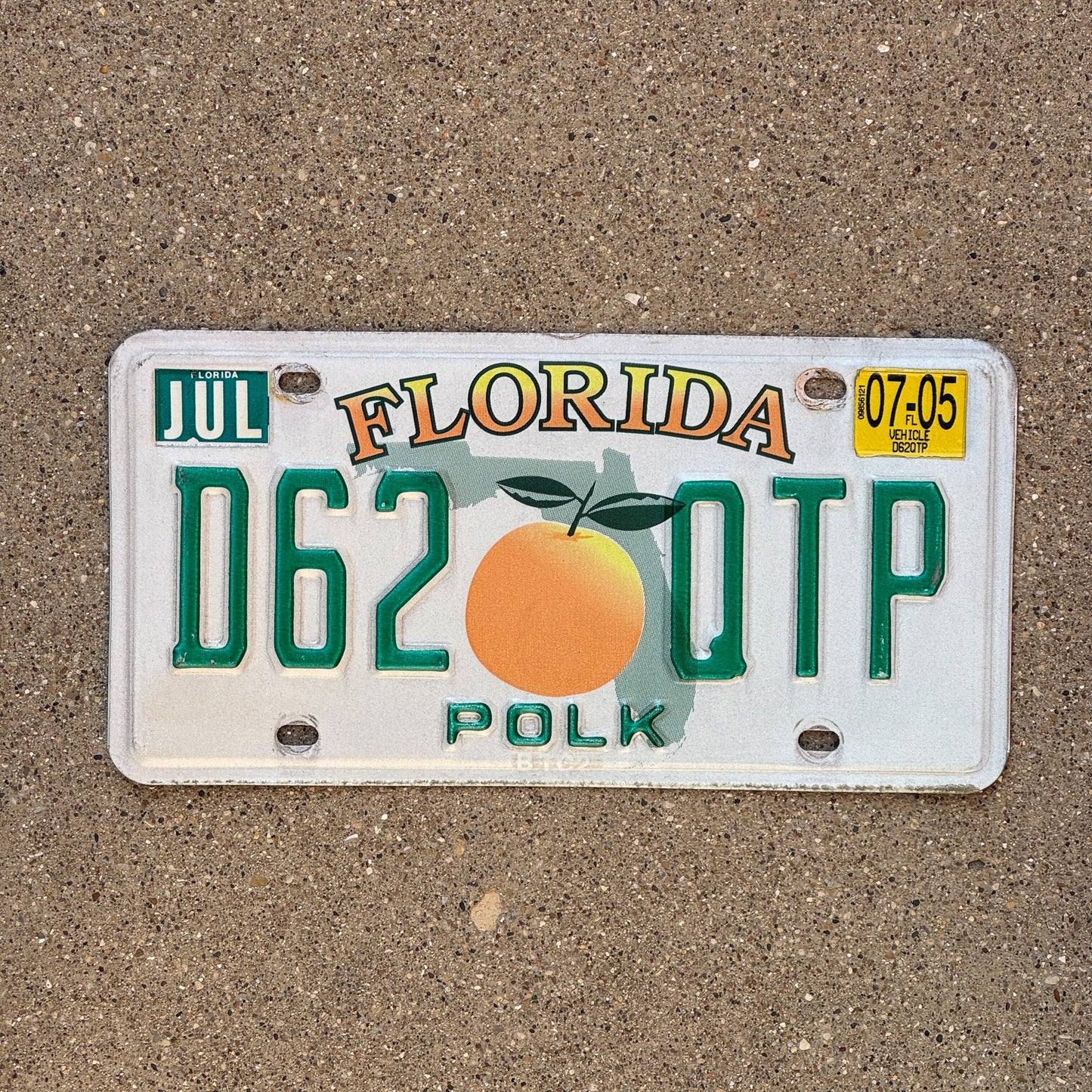 Photo of a 1997 2005 Florida License Plate Auto Tag Garage Decor Vintage D62 QTP