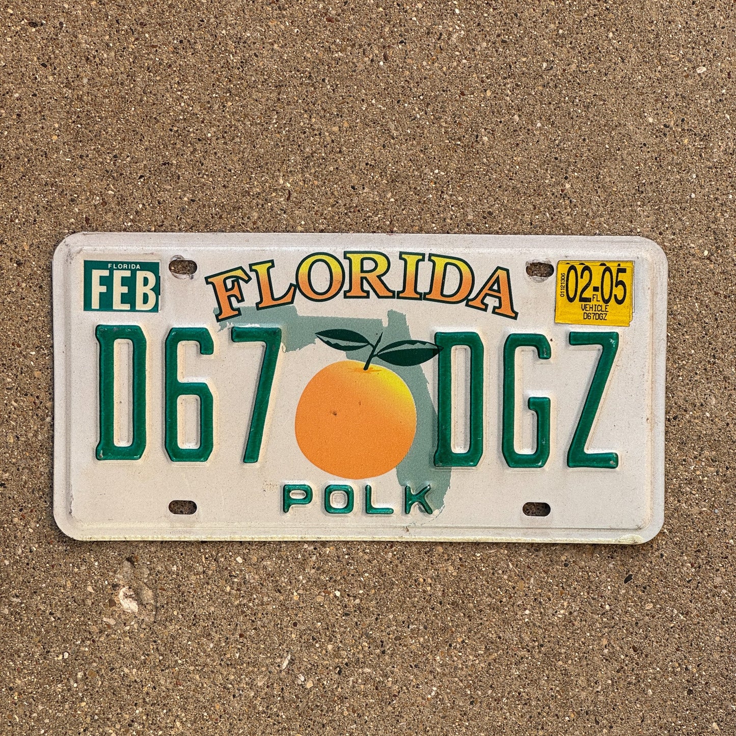 Photo of a 1997 2005 Florida License Plate Auto Tag Garage Decor Vintage D67D GZ