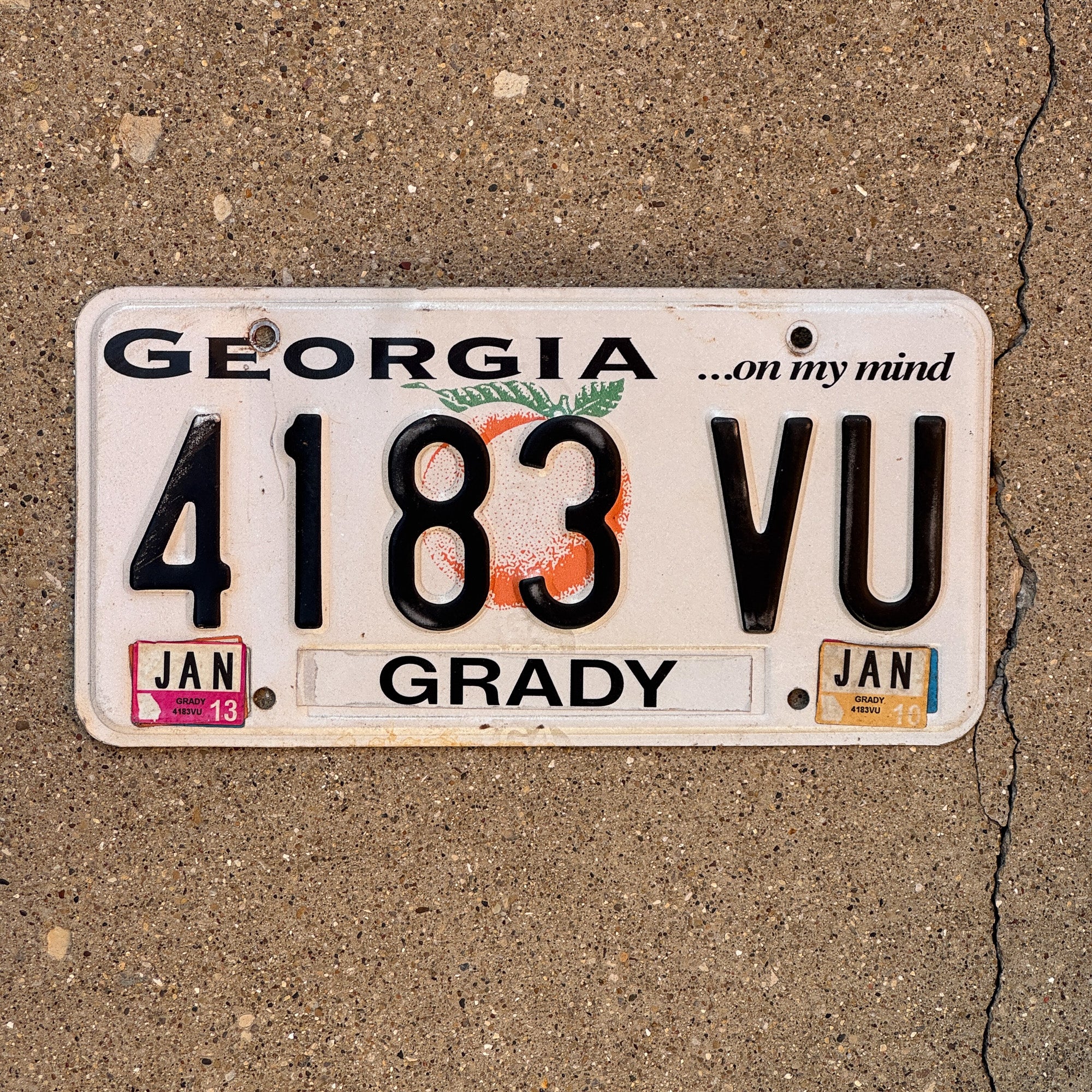 Georgia Racing Plate 1997 2013 Georgia License Plate Auto Tag 4183 VU – License Plate ...