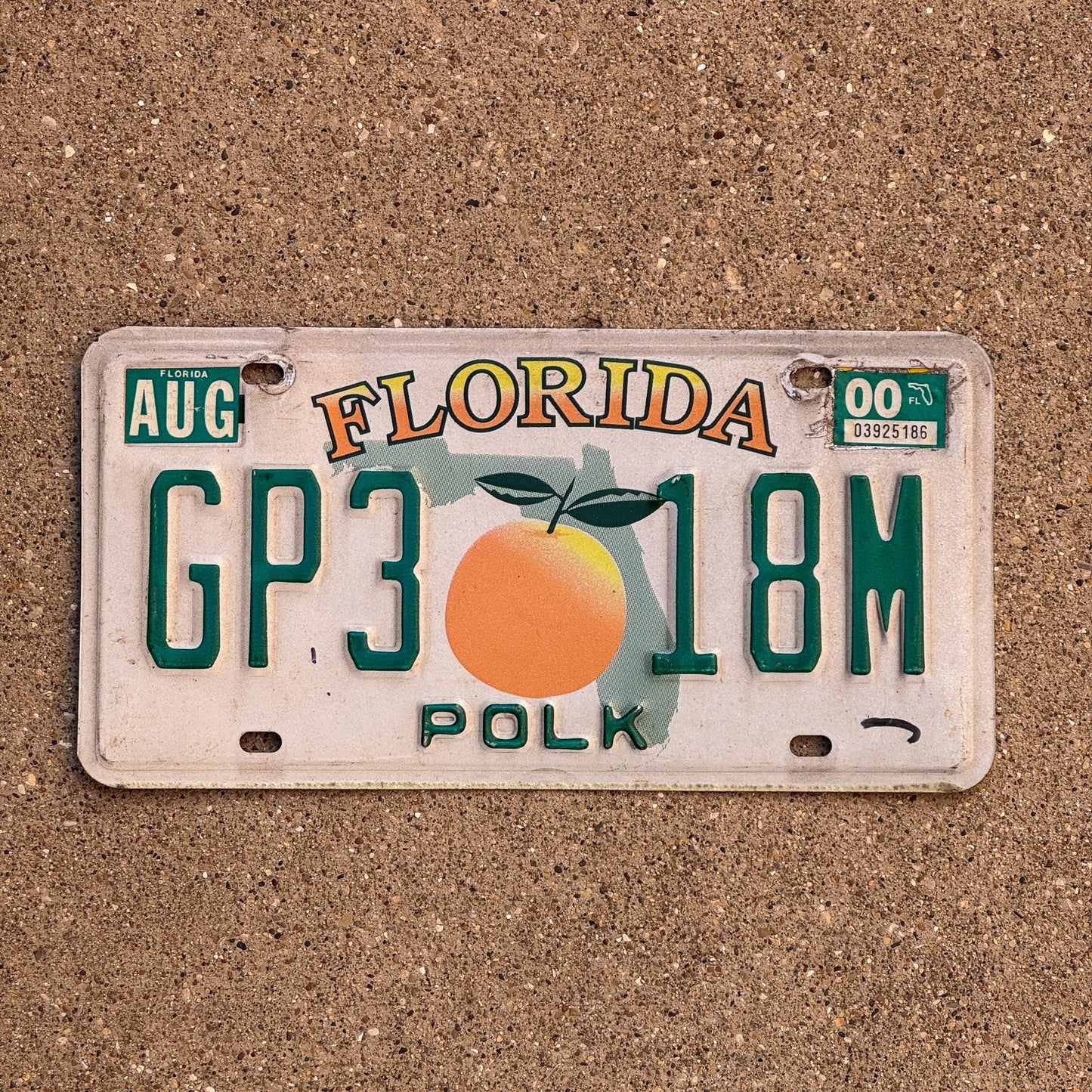 Photo of a 1997 Florida License Plate Auto Tag Garage Decor Vintage GP3 18M