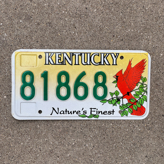 Photo of a 1997 Kentucky Graphic / Specialty License Plate Auto Tag Garage Decor Vintage Nature Cardinal Bird 81868