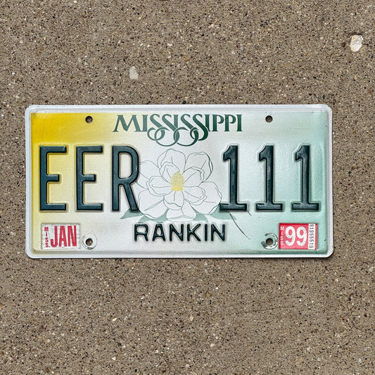 Photo of a 1998 1999 Mississippi License Plate Auto Tag Garage Decor Vintage Repeat Repeating EER 111