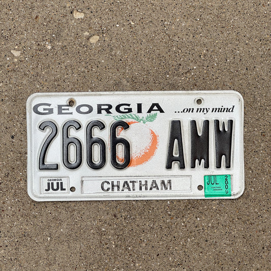 Photo of a 1998 2009 Georgia License Plate Auto Tag Garage Decor Vintage Devil Evil Repeat 2 666 AMW