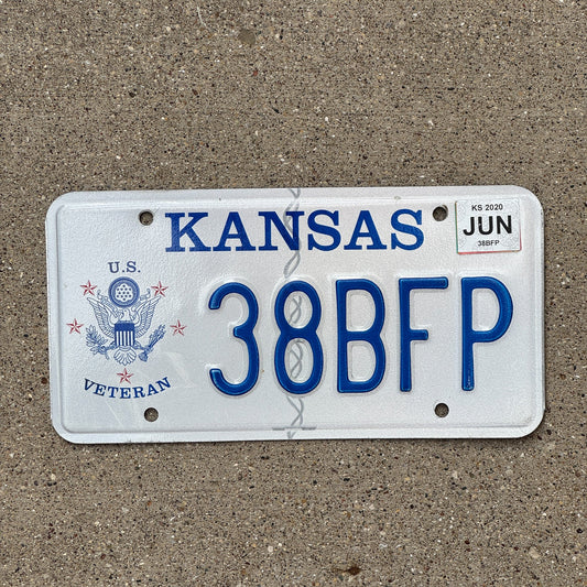 Photo of a 1998 2019 Kansas Veteran License Plate Auto Tag Garage Decor Vintage Military 38 BFP