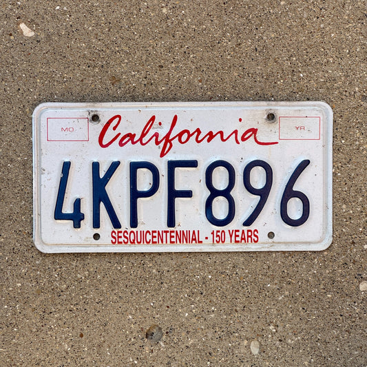 Photo of a 1998 California License Plate Auto Tag Garage Decor Vintage 4KPF896