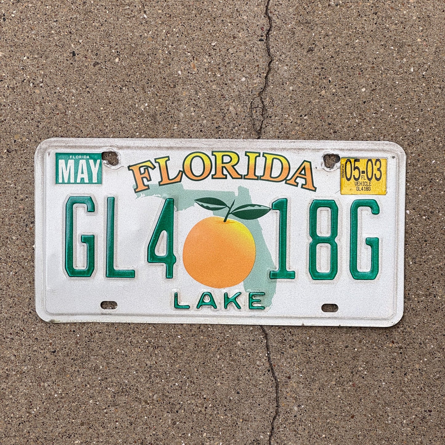 Photo of a 1998 Florida License Plate Auto Tag Garage Decor Vintage Lake County GL4 18G