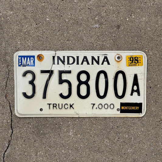 Photo of a 1998 Indiana Truck License Plate Auto Tag Garage Decor 375800 A