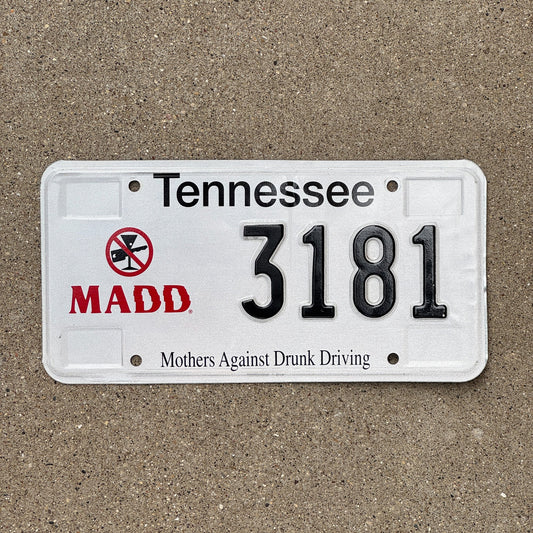 Photo of a 1998 Tennessee MADD License Plate Auto Tag Garage Decor Vintage Mothers Against Drunk Driving 3181