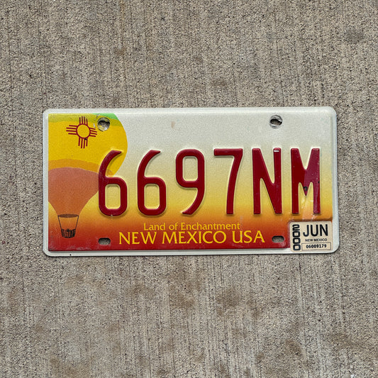 Photo of a 1999 2000 New Mexico License Plate Auto Tag Garage Decor Vintage 6697 NM with original patina