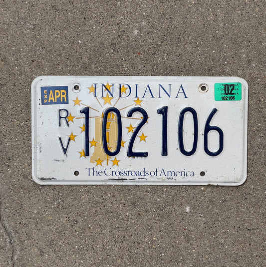 Photo of a 1999 2002 Indiana RV License Plate Auto Tag Garage Decor 102106
