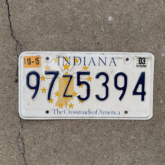 Photo of a 1999 2003 Indiana License Plate Auto Tag Garage Decor 97 Z 5394
