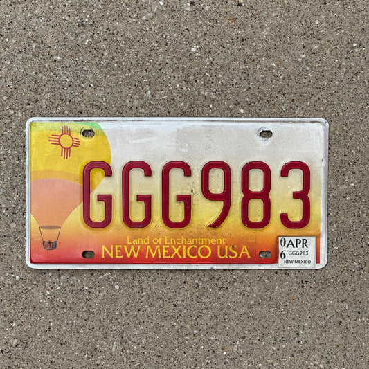 Photo of a 1999 2006 New Mexico License Plate Auto Tag Garage Decor Vintage Hot Air Balloon GGG 983