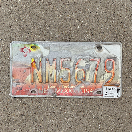 Photo of a 1999 2012 New Mexico License Plate Auto Tag Garage Decor Vintage Hot Air Balloon, Early Serial NM 5679