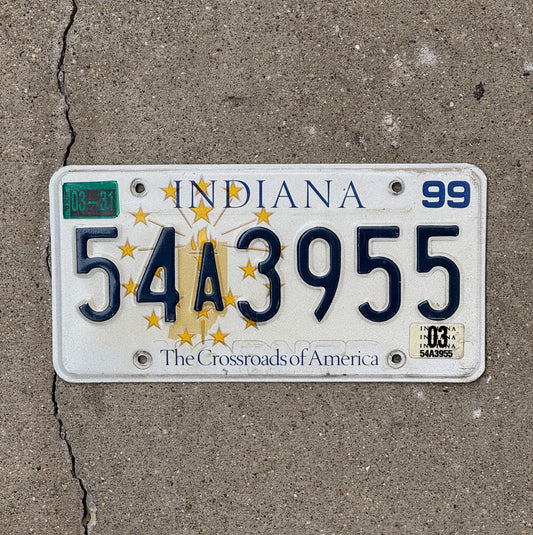 Photo of a 1999 Indiana License Plate Auto Tag Garage Decor 54 A 3955
