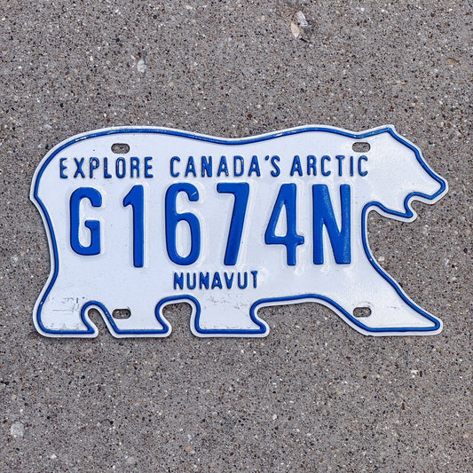 Photo of a 1999 Nunavut Government License Plate Auto Tag Garage Decor Vintage G 1674N