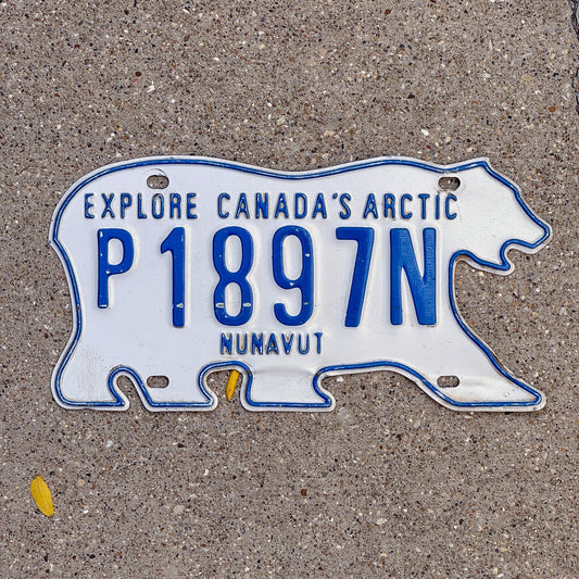Photo of a 1999 Nunavut Public Service License Plate Auto Tag Garage Decor Vintage P 1897N