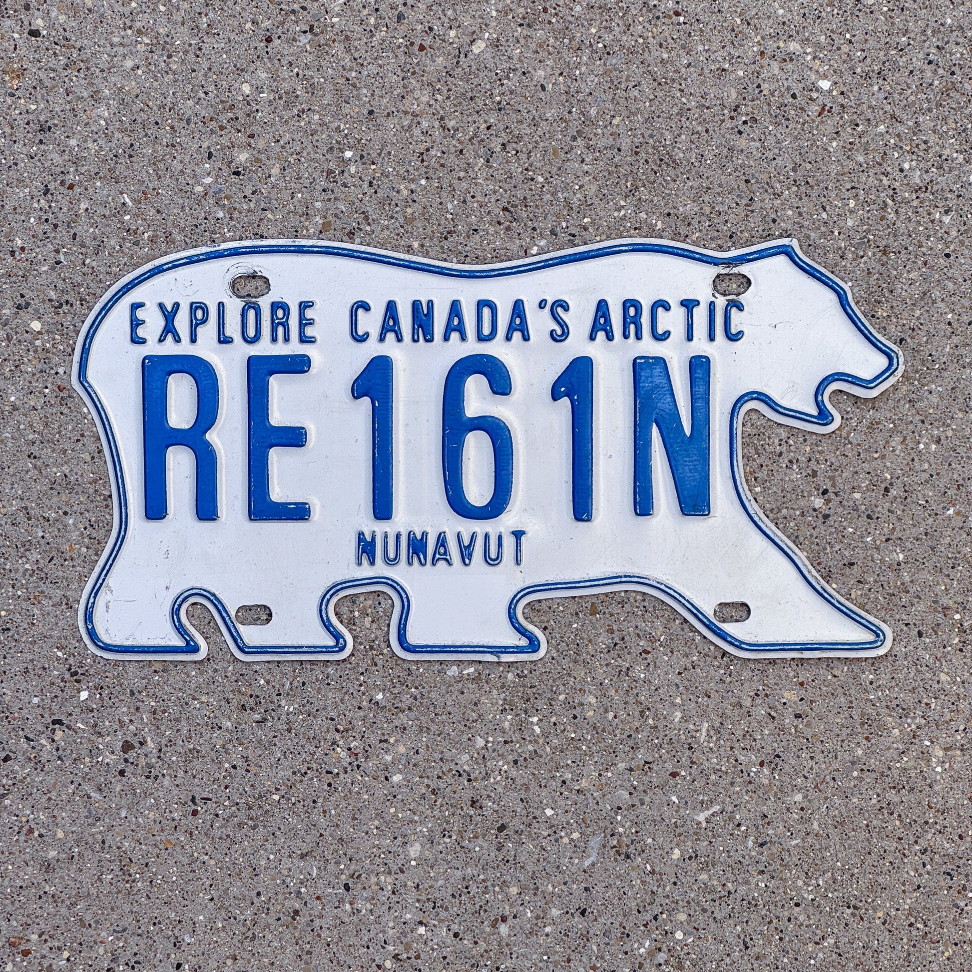 Photo of a 1999 Nunavut Rental License Plate Auto Tag Garage Decor Vintage RE 161N