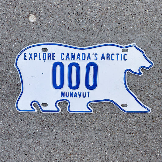 Photo of a 1999 Nunavut Sample License Plate Auto Tag Garage Decor Vintage 000