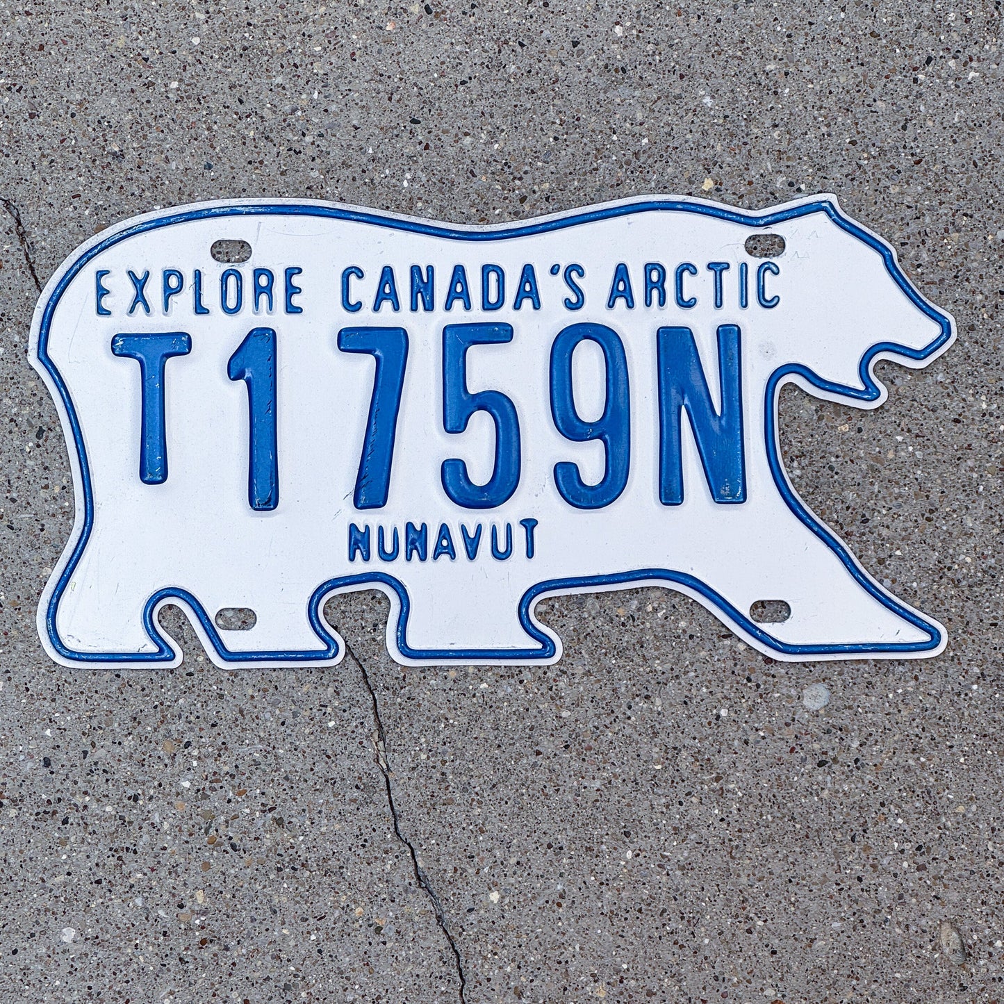 Photo of a 1999 Nunavut Trailer License Plate Auto Tag Garage Decor Vintage T 1759N