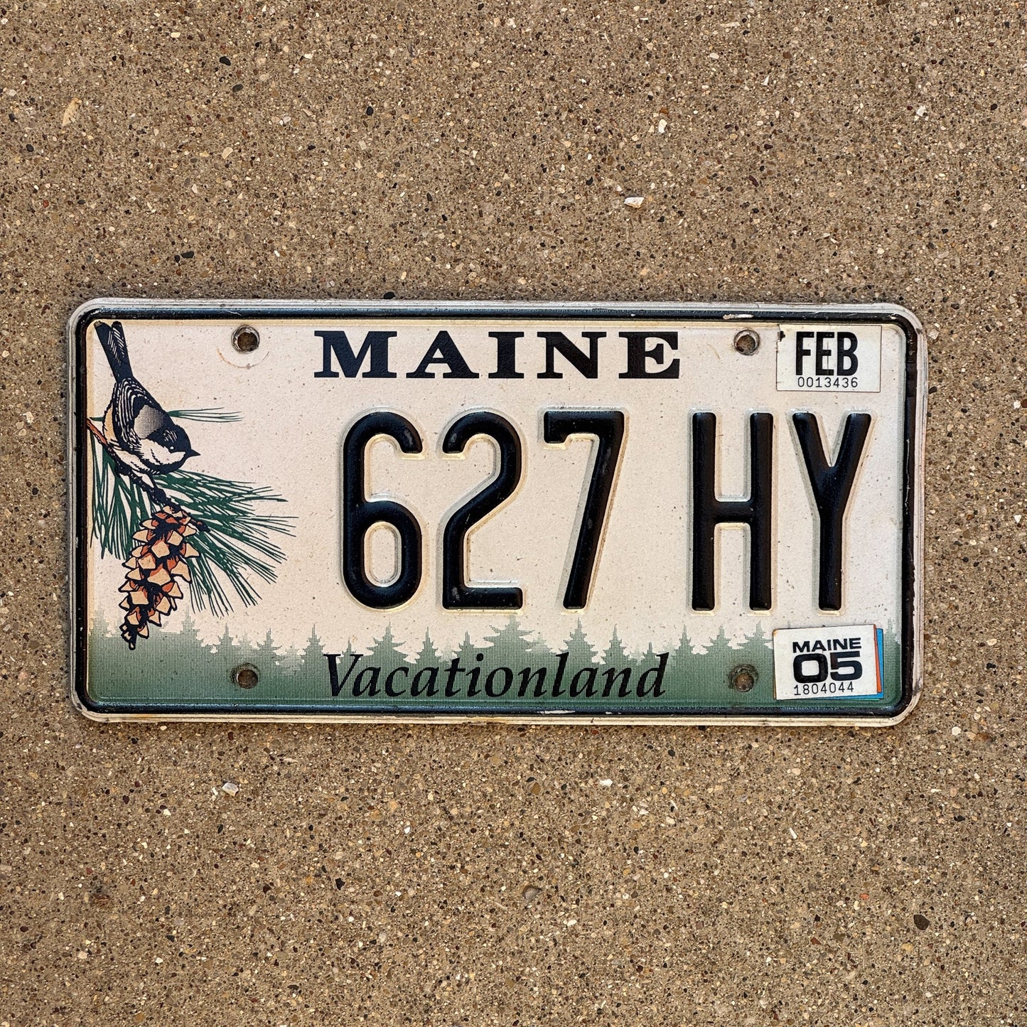 Photo of a 2000 2005 Maine License Plate Auto Tag Garage Decor Vintage 627 HY