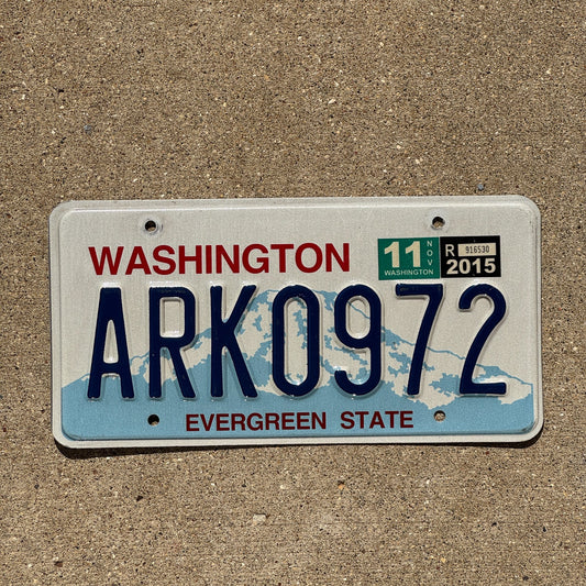 Photo of a 2000 2015 Washington License Plate Auto Tag Garage Decor Vintage ARK 0972