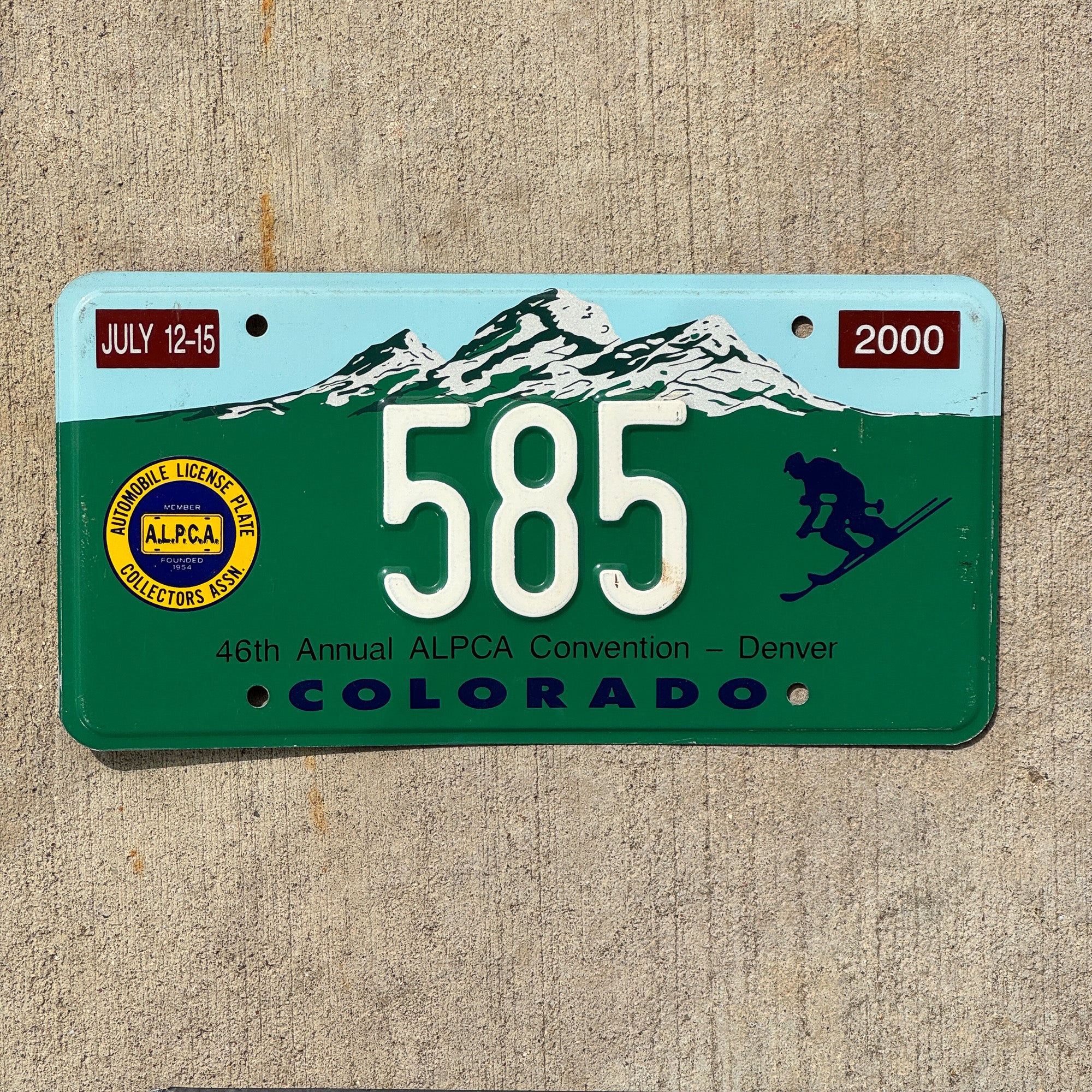 Colorado Tag Rental 2000 Colorado License Plate Auto Tag Denver ALPCA Convention 585 ...