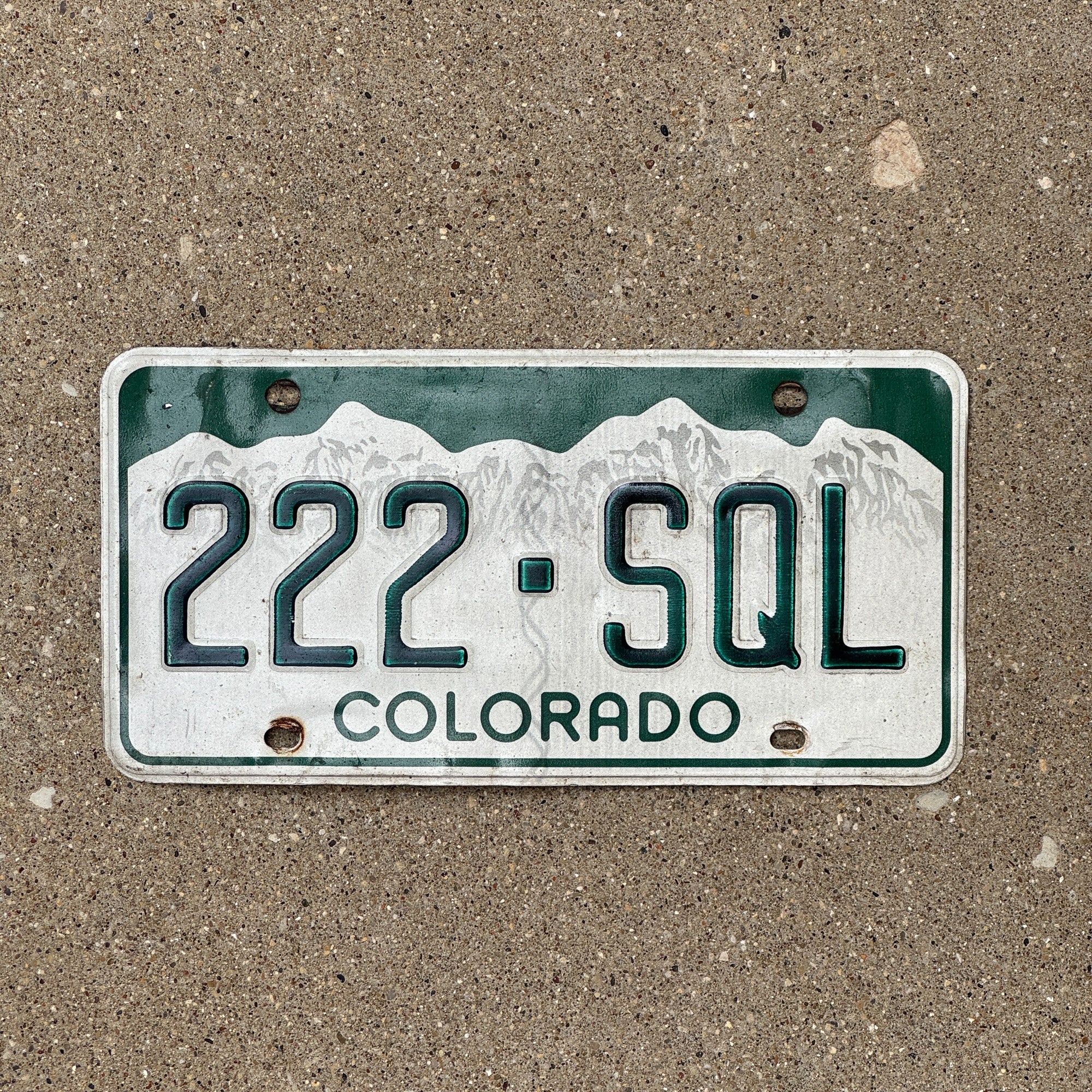 2000 Colorado License Plate Auto Tag Repeat Repeating 222 SQL – License ...