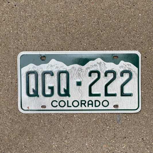 Photo of a 2000 Colorado License Plate Auto Tag Garage Decor Vintage Repeat Repeating QGQ 222