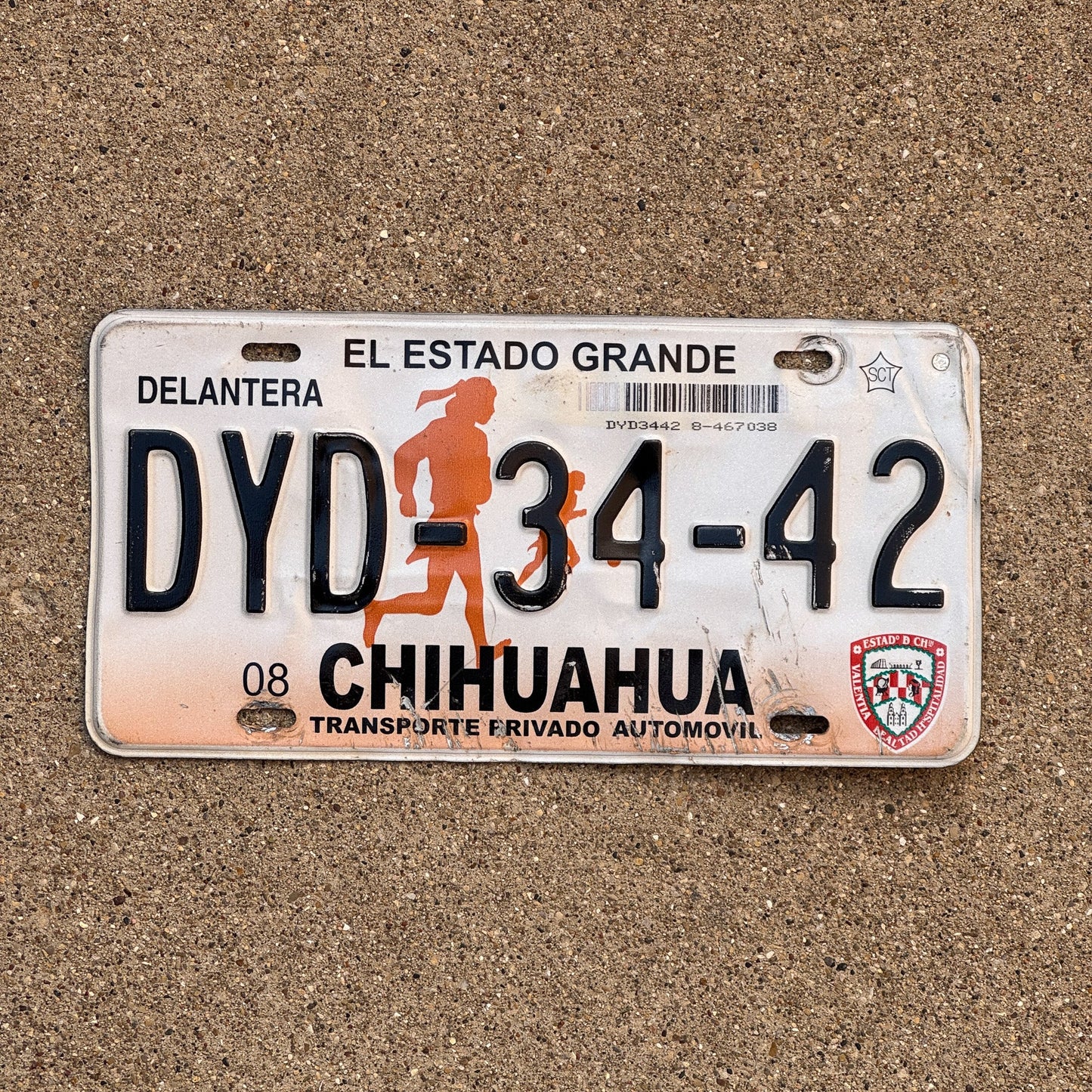 Photo of a 2000 Era Chihuahua License Plate Auto Tag Garage Decor Vintage Delantera DYD-34-42
