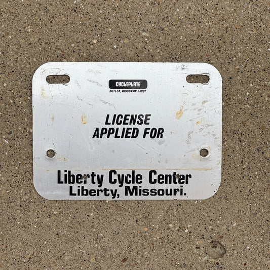 Photo of a 2000 Era Missouri Motorcycle License Plate Auto Tag Garage Decor Vintage License Applied For