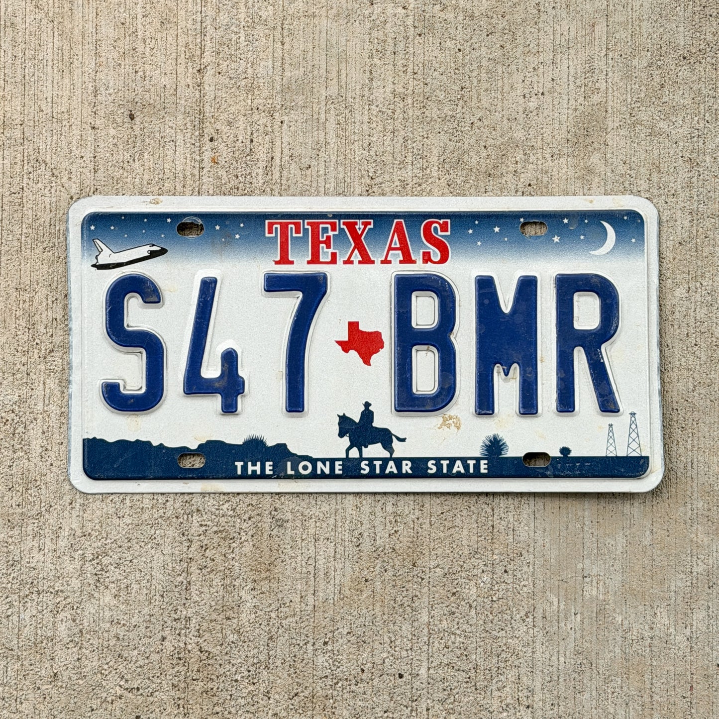 Photo of a 2000 Texas License Plate Auto Tag Garage Decor Vintage S47 BMR with original patina