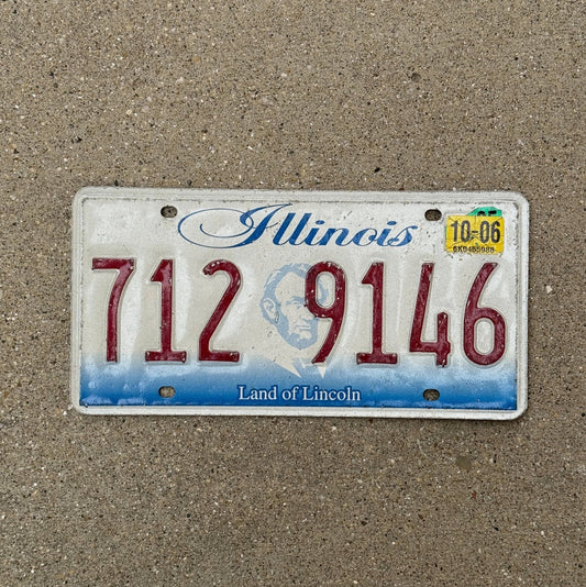 Photo of a 2001 2006 Illinois License Plate Auto Tag Garage Decor Vintage 712 9146