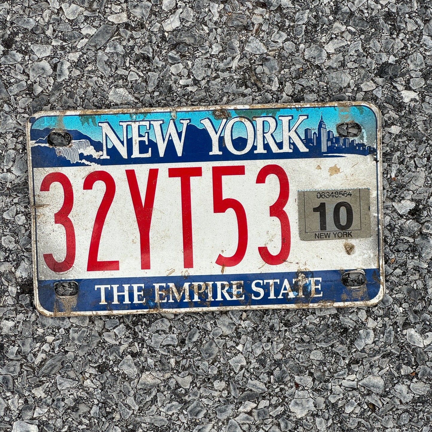 Photo of a 2001 2010 New York ATV License Plate Auto Tag Garage Decor Vintage 32YT53